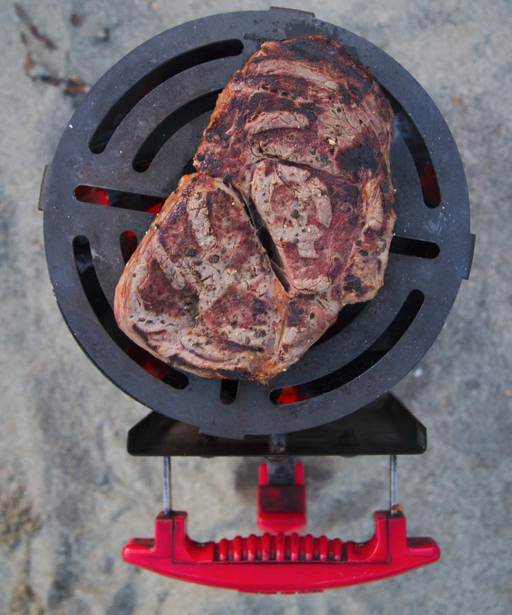 ProQ Afterburner Steak Grill for Chimney Starters with Steak Beach BBQ